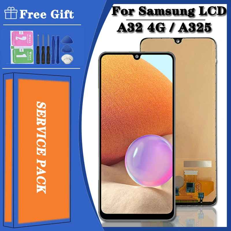 

ЖК-дисплей TFT для Samsung A32 A325 A325F A325M, ЖК-дисплей, цифровой сенсорный экран с рамкой, сменный ЖК-дисплей для A32 4G