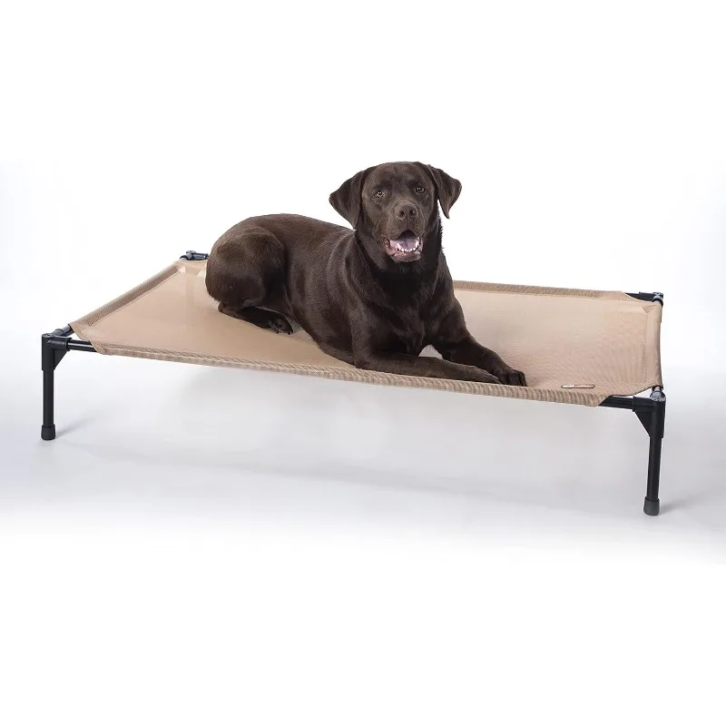 

Outdoor Elevated Dog Cot, Cooling Raised Bed with Waterproof Breathable Mesh for Large Dogs, Portable Place Bed