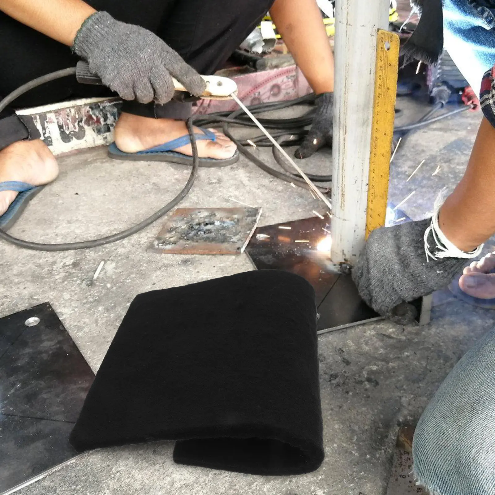 Welding Fire Blanket Fireproof Cotton Heat Shield Mat High Temp Insulation Pad Soldering Fire Resistant Fireproof Cloth