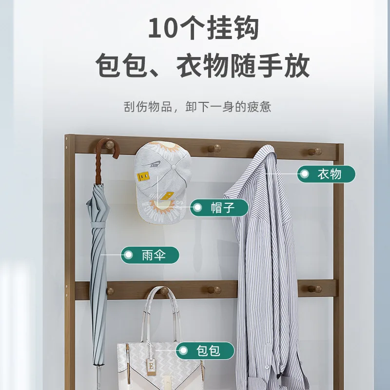 Hallway Shoe Rack Simple Door Household Hangers Indoor Beautiful Dormitory Storage Multi-Layer Dustproof Floor Coat Rack