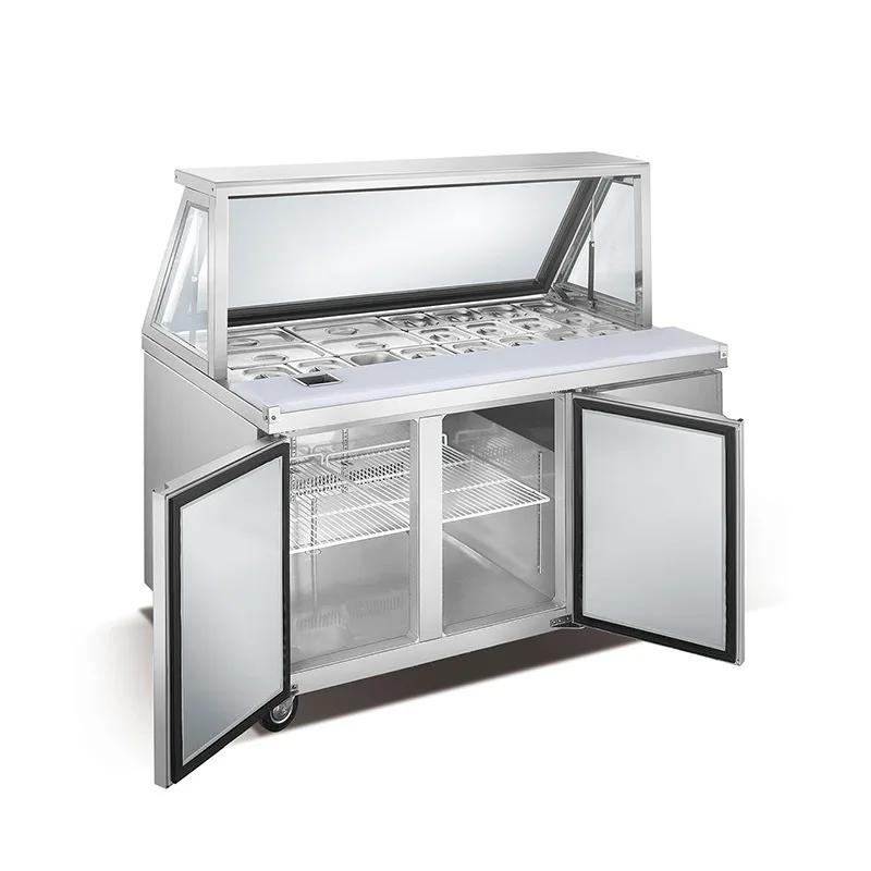 Stainless steel cylinder cabinet refrigerated dough cake vegetable fruit salad cabinet