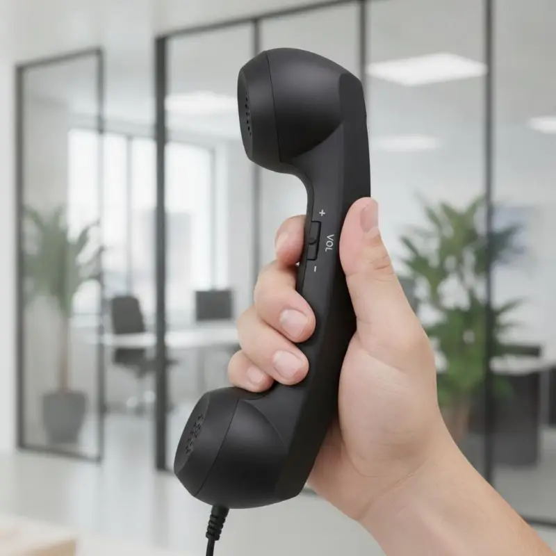 Type‑C Retro Handset Receiver Vintage Landline Style Handset Mini Microphone Speaker for Mobile Phones & Computers - view 2