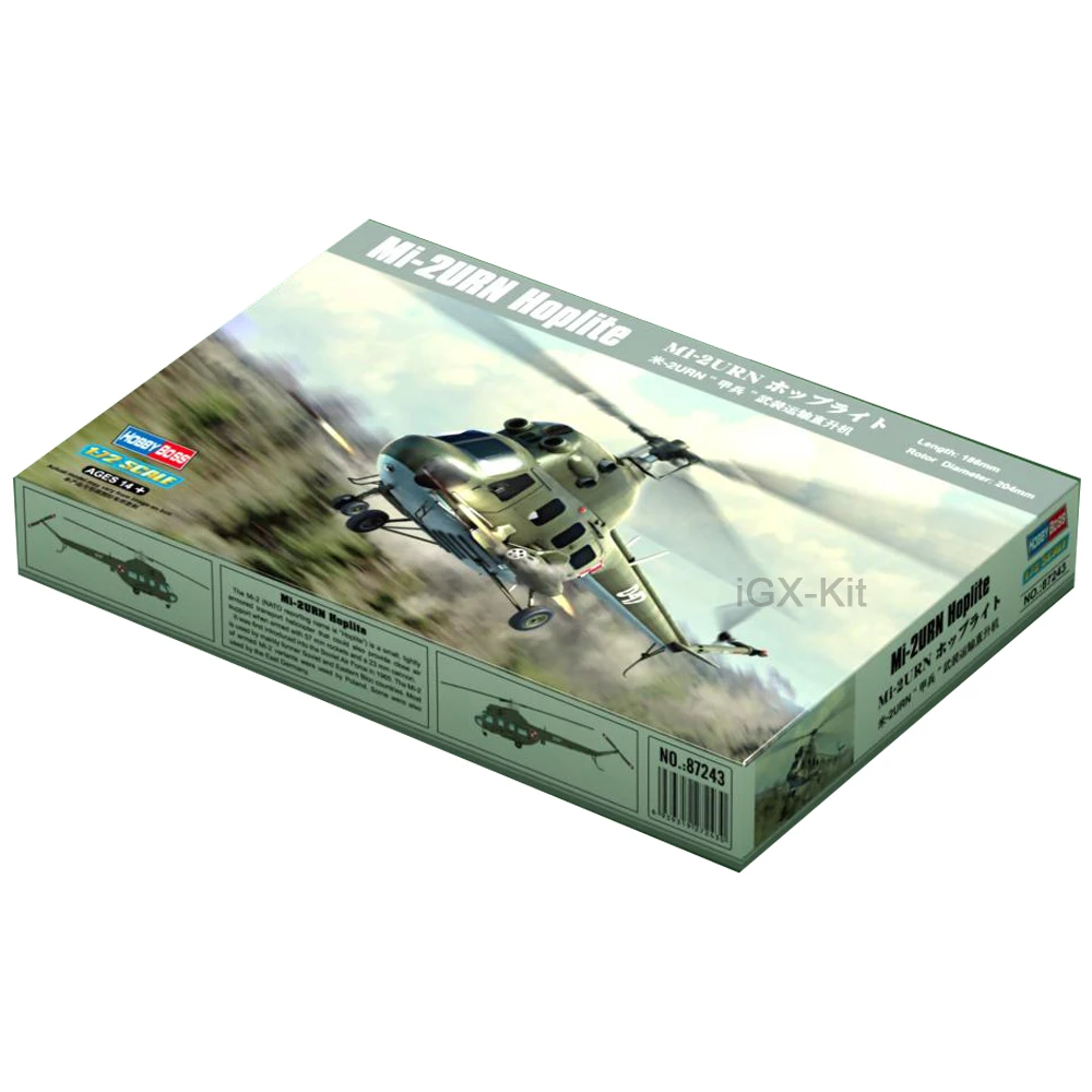 HobbyBoss 87243 1/72 Scale Russian Mi2 Mi-2URN Hoplite Gunship Helicopter Airplane Hobby Craft Toy Plastic Model Building Kit