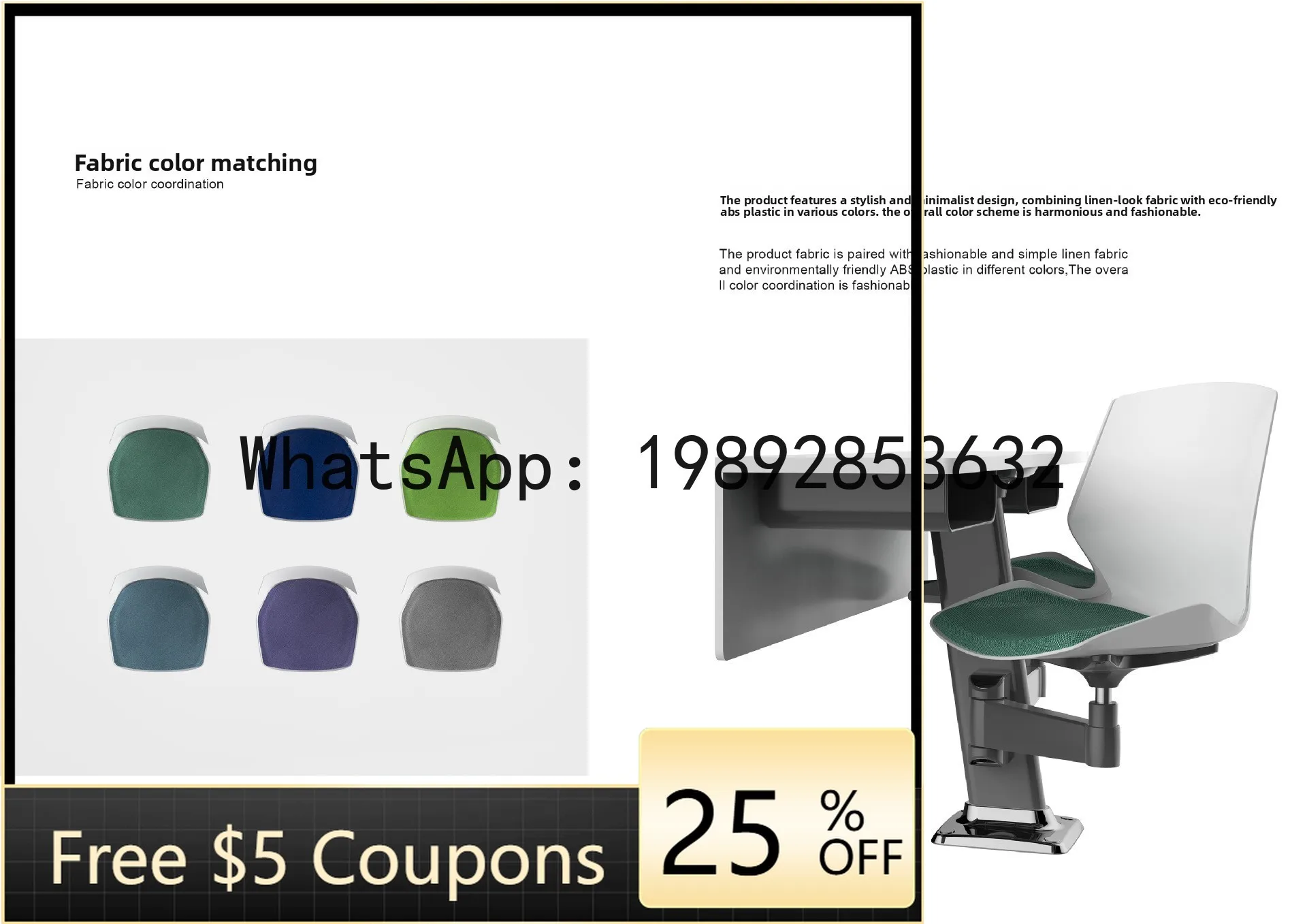Z3 School Multimedia Lecture Classroom Row Desks and Chairs Auditorium Chairs Conference Lecture Hall Seats