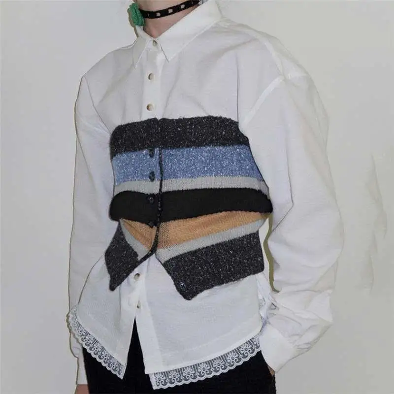 Sommer 2023, sexy gestricktes One-Shoulder-gestreiftes Röhrenoberteil für Damen, Faion-Weste, ort Länge, Streifenmuster, lässige Damenbekleidung