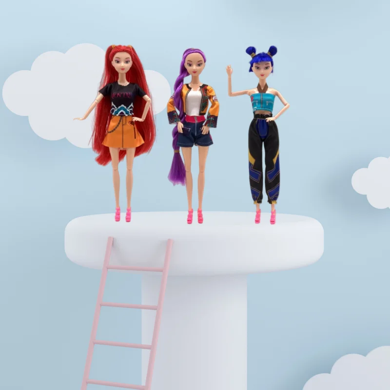 

K-POP Demon Hunting Girl Group Anime 11.5-Inch 12-Jointed Puppet with Rainbow Lights