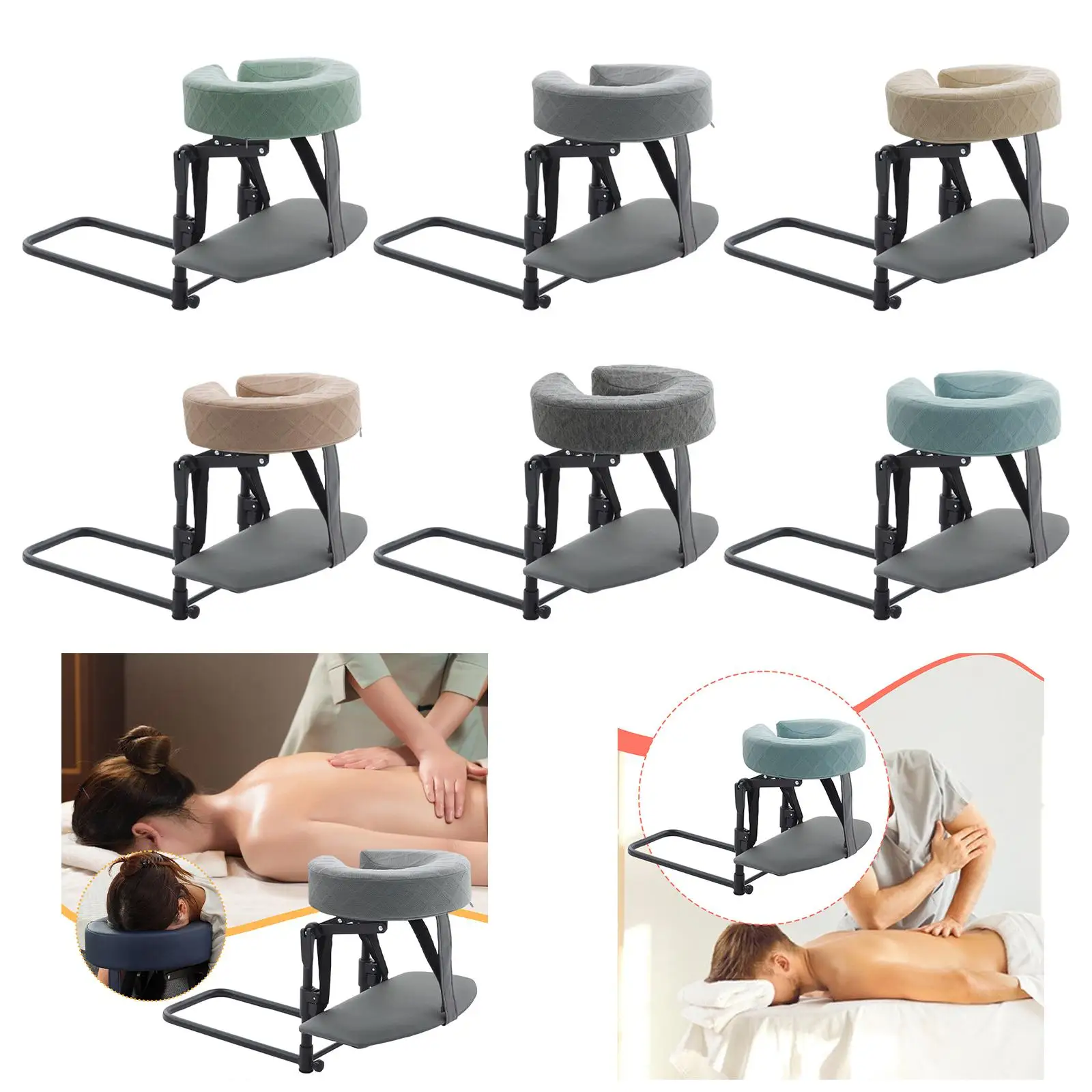 Desktop and Home Mattress Massage Kit, Multifunction Face Down Pillow, Face Rest Support Cushion, Massage Headrest for Bed view 6