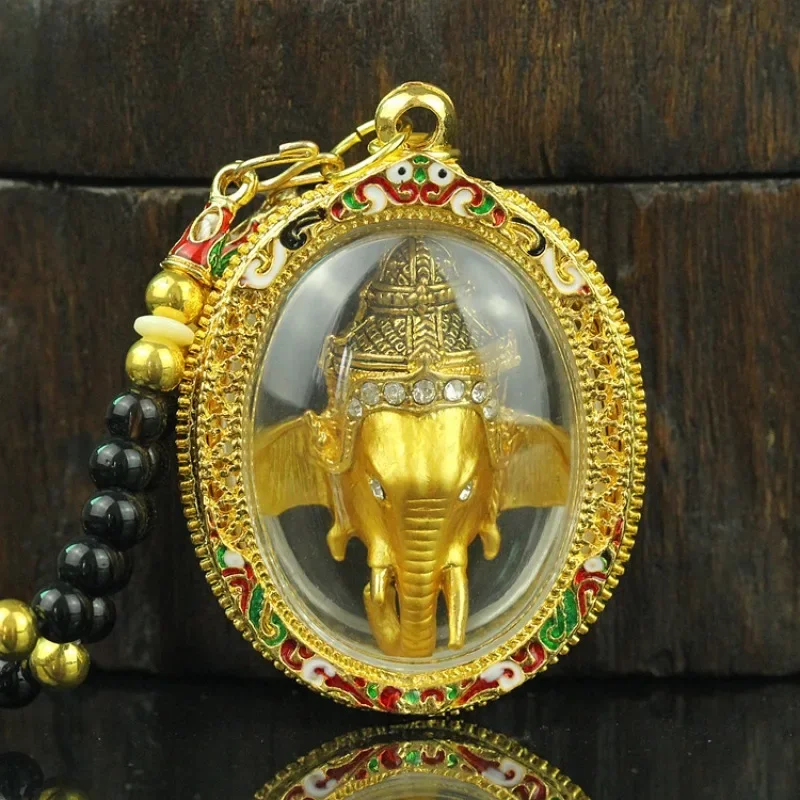 

Thai Buddha Amulet Pendant Ganesha Statue Elephant God Southeast Asia Necklace Jewelry for Protection Good Luck