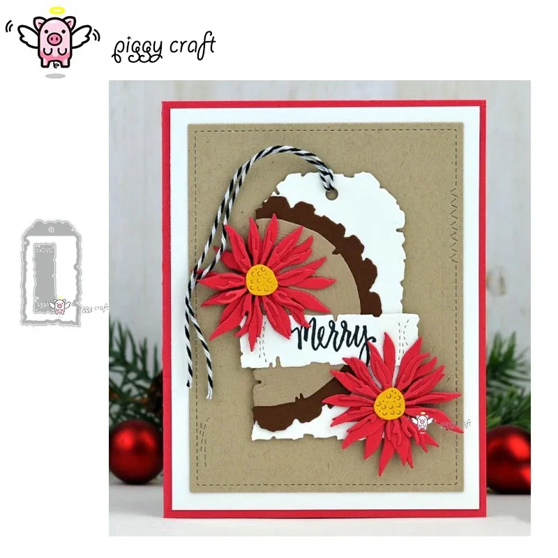 Piggy Craft metal cutting dies cut die mold Irregular label tag Scrapbook paper craft knife mould blade punch stencils dies