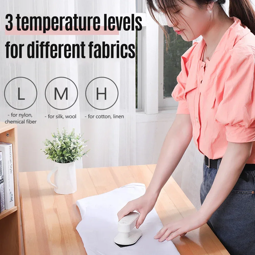 Portable Mini Electric Iron Cordless Rechargeable Dry Iron Wrinkle Remover Touch-Up Ironing For Home Business Trip Travel