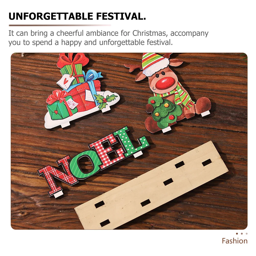 

3Pcs Xmas Wooden Table Signs Christmas Desktop Ornament Home Holiday Party Decoration Table Centerpiece Xmas Signs