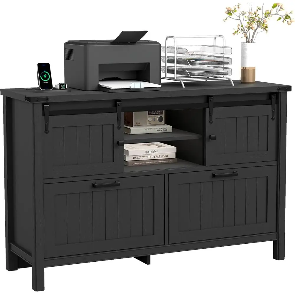 2 Der Lateral ile Cabinet with Outlets & Charging Station or iles Letter/C/A4, armhouse iling Cabior Home Oice Storage, Wooden P