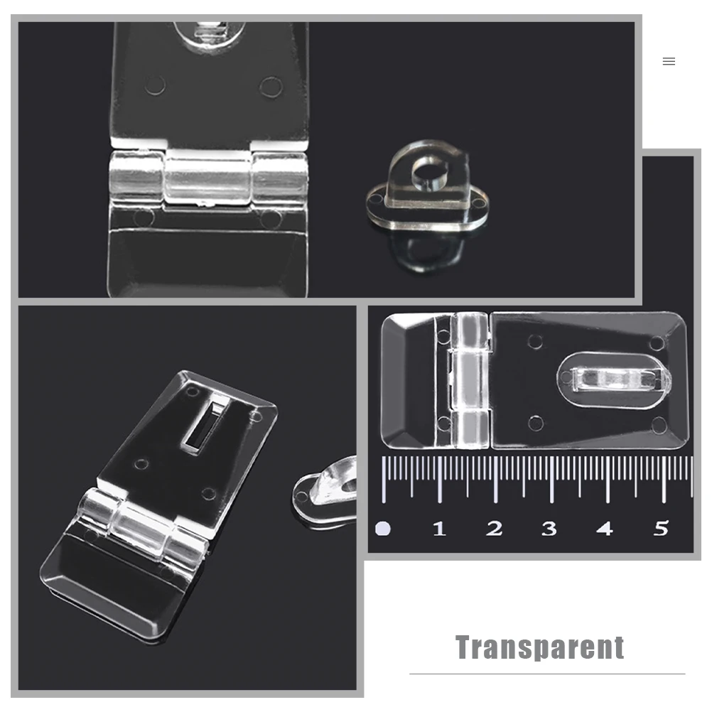 

12 set Transparent Lock Bag Accessories Clear Box Buckle Hasp Latch PC Jewelry Cabinet Child Boxes Hardware