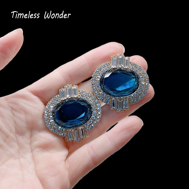 

Timeless Wonder Fancy Zircon Geo Stud Earrings Women Designer Jewelry Sweet Gift Rare Top Trendy Style 3346