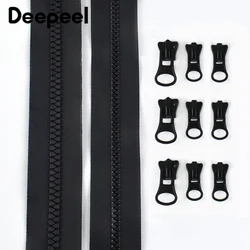 1-5Meters 5#8# Waterproof Resin Zippers+Puller Down Tent Replace Zipper Sportwear Backpack Zips Repair Kits Sewing Accessories