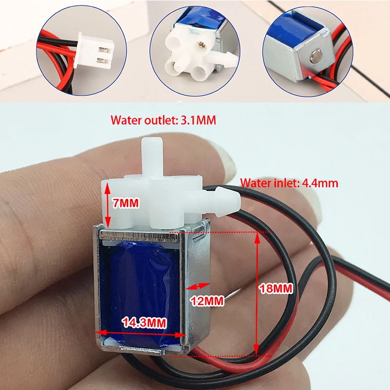 Micro Mini Solenoid Valve Normally Closed Electric Control DC 3.7V 6V 12V Water Exhaust Bidirectional Solenoid for Automation