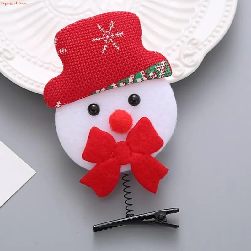 Q5WE Y2k Christmas Hair Clip Ponytail Bangs Sweet Girl Lovely Hair Clip