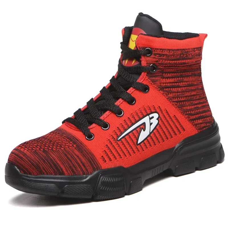 Imagem -03 - Tecido de Aço Toe High-top Flying Protective Shoes Anti-smashing Anti-punção One Preço Drop Shipping