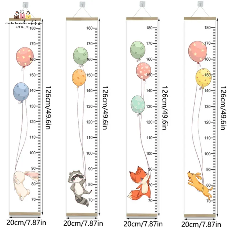 Kids Growth Ruler Chart Balloon Height Ruler Wall Stickers Home Decor Height Measurement for Growth Height Chart Wall Hanging