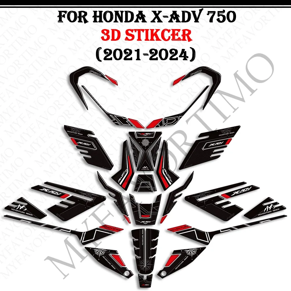 

Для Honda X-ADV XADV X ADV 750 2021 2022 2023 2024 защитный коврик для резервуара, колесные наклейки, внешний вид