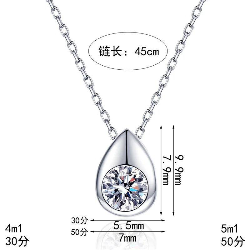 

ZFSILVER классическое муассанитовое роскошное простое ожерелье с каплями воды, стерлинговое серебро 925 пробы, очаровательное женское модное вечерние ювелирное изделие, подарок AZ1442-X