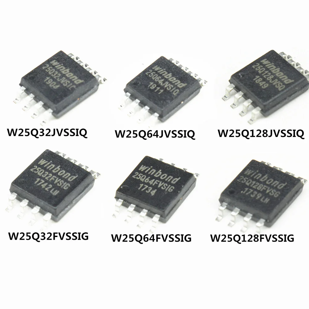 Original nuevo 1 piezas W25Q128FVSG 25Q80 25q32fvsig 25q64jvsiq W25Q64JVSSIQ W25Q128JVSQ 16M memoria Flash 25q16 SOP8 Burn BIOS para u