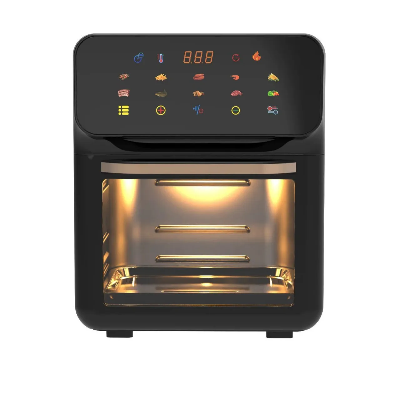 15L Visual Air Fryer with See-Through Window 1350W Digital Touchscreen 360° Hot Air Circulation  for Family/Party Fry/Roast/Bake