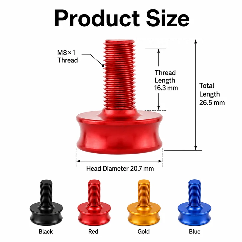 M8x1 7075 Aluminum Alloy Bicycle Crank Bolt Lightweight Chainring Fixing Screw for Folding Road Bike MTB