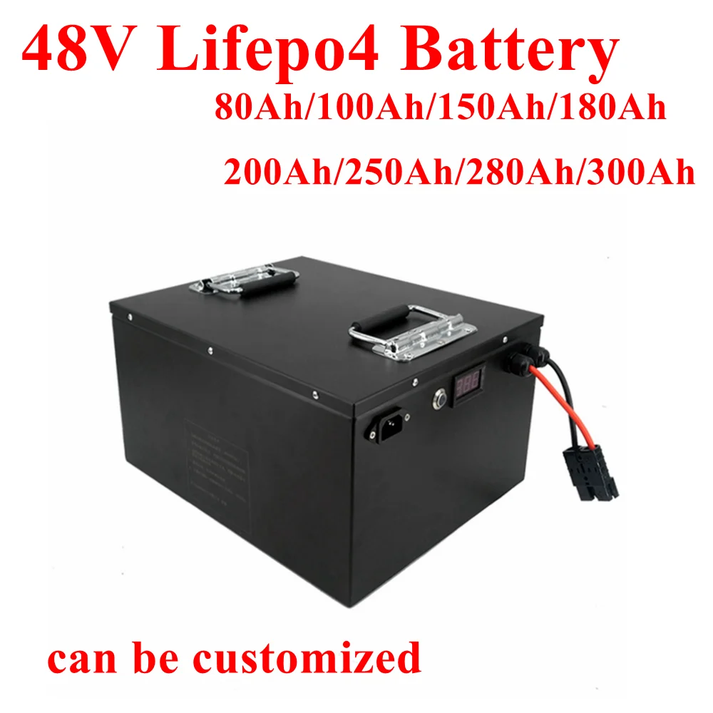 48V Lithium lifepo4 Battery 80ah 100ah 150ah 180ah 200ah 250ah 280ah 300ah for E-Bike AGV Demo Go Cart Skateboard Motocycle