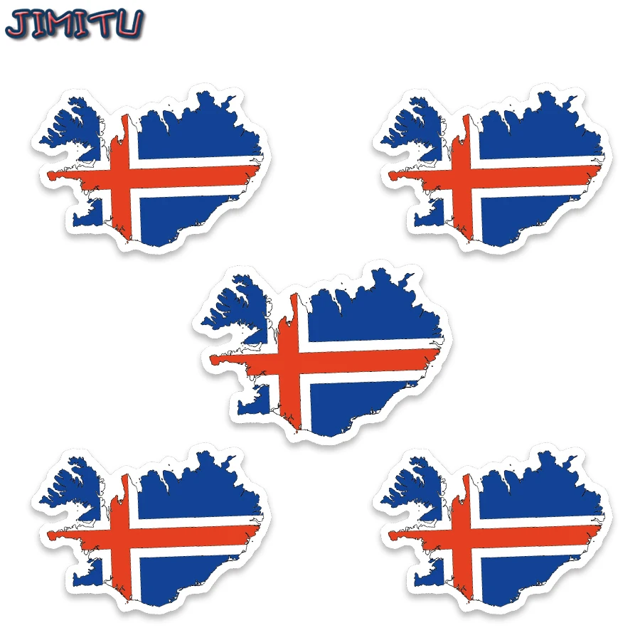 

5 Pcs Iceland Flag Stickers National Maps Travel Stickers Waterproof Children's Toy Stickers DIY Laptops Suitcases Water Bottle