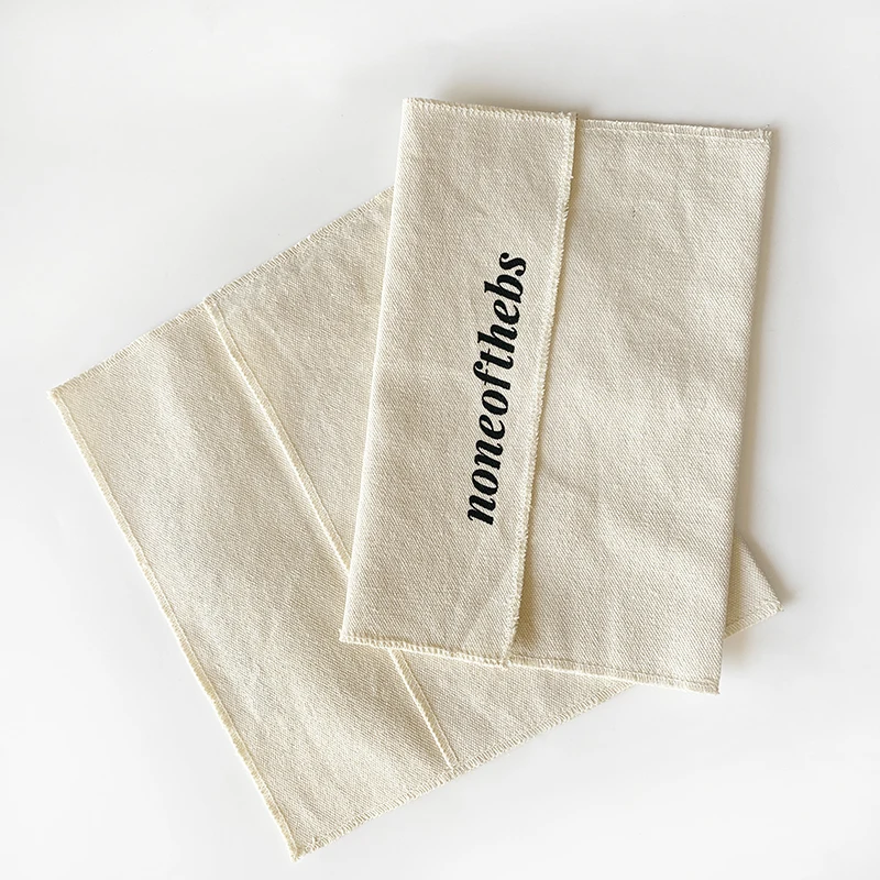 Custom Size Fashion Design Canvas Flap Storage Bags 10x10cm 15x20cm 25x40cm 35x45cm Cotton Towels Dust Pouch