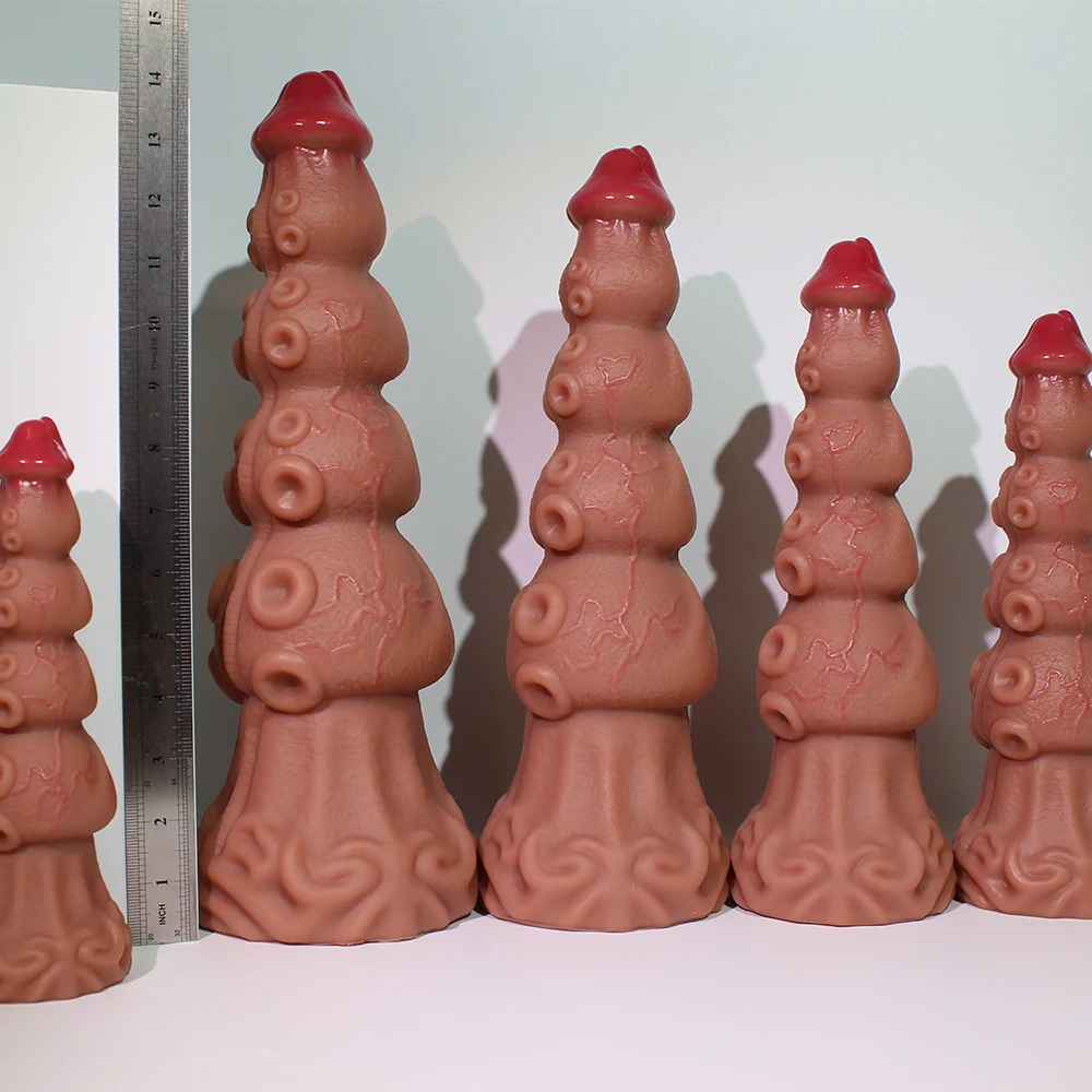 Fantasy monster tentacle dildo with thick anal plug, stimulates G-spot and prostate, suitable for advanced users.