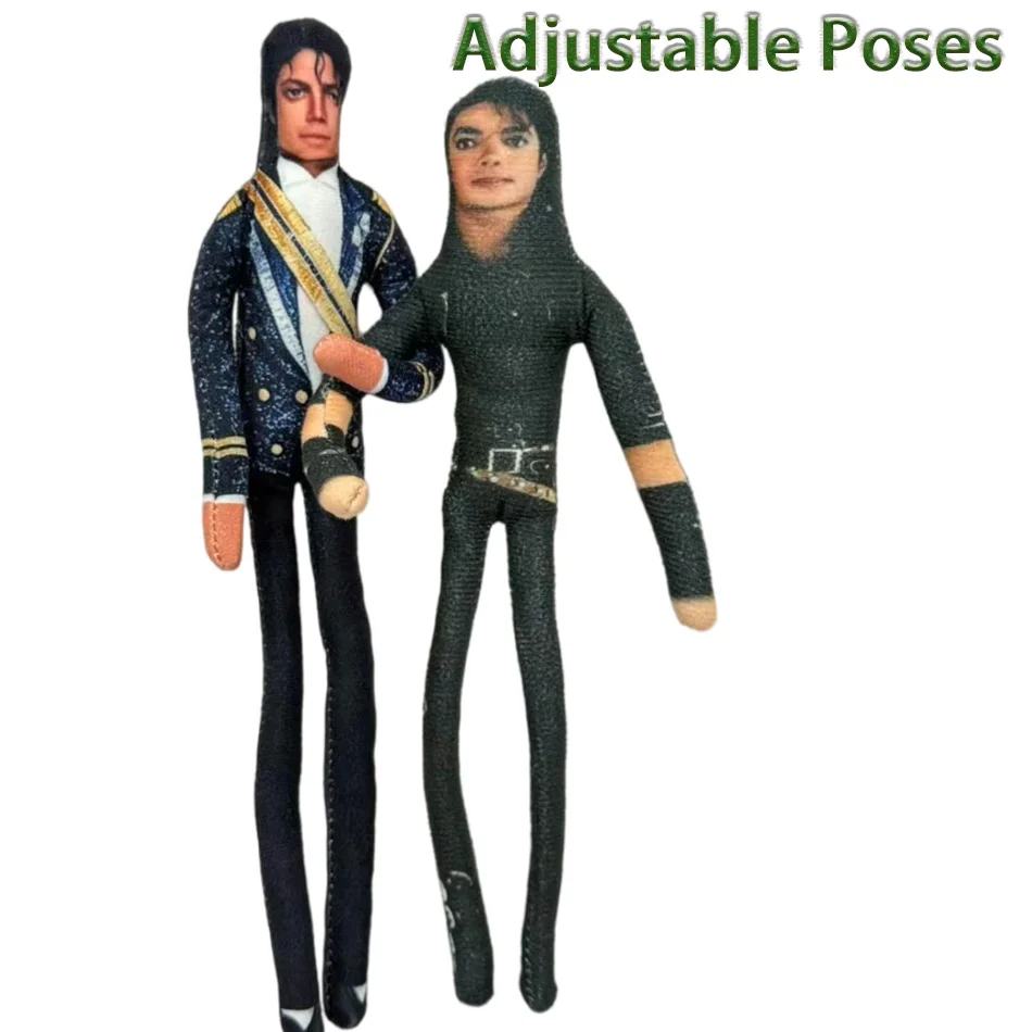 

Michaeled Jacksoned Bendable Plush Doll Built in Wire Skeleton Fully Poseable Figure Celebrity Cloth Doll Collectible Decor Gift