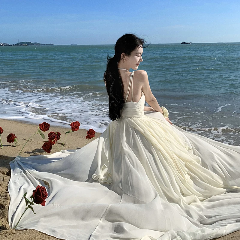 Beach Vaion Fairy T Off-oulder Long Sve Maxi Dr مع حواف من الدانتيل للاحتفال بعيد الميلاد أو الزفاف
