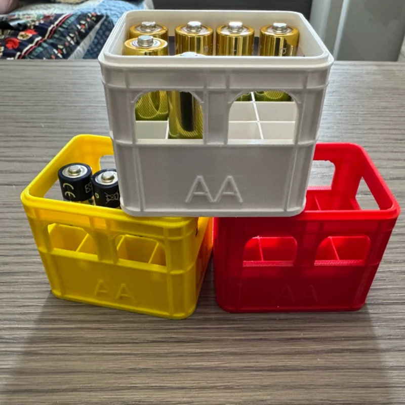 Mini Beer Frame 3D Printed Battery Storage Box DIY Stackable Storage Basket Organizer For  AA No.7 AAA 18650 21700 9V Batteries