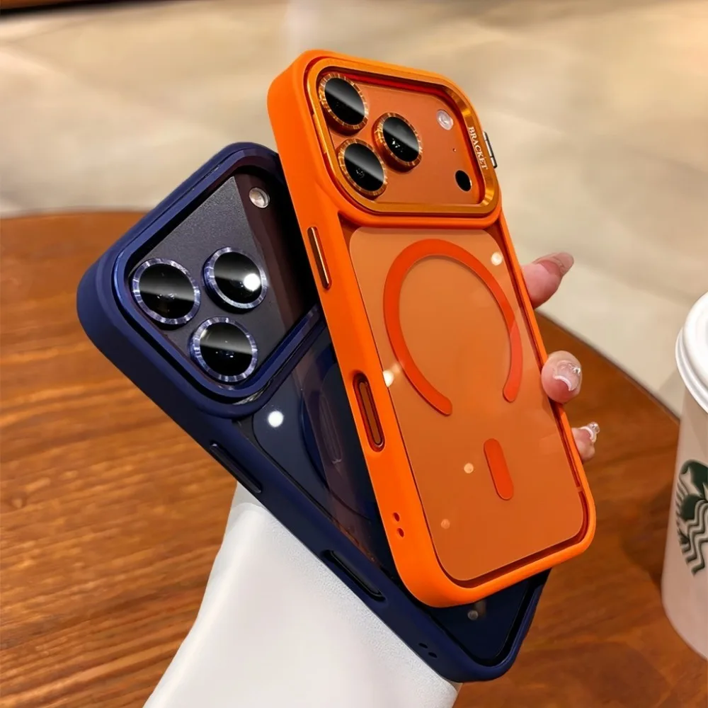 حافظة لهاتف آيفون 17 16 15 14 Plus 13 12 Pro Max 17 Air Lanyard لهاتف Magsafe غطاء خلفي شفاف