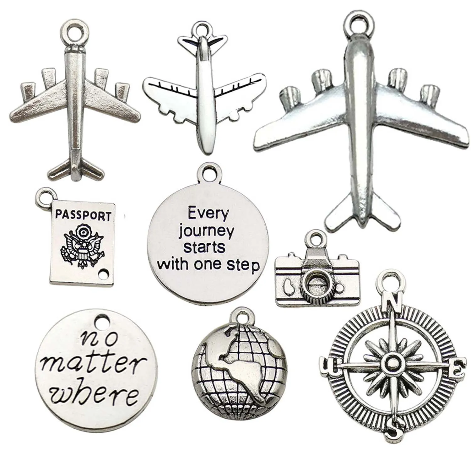 10pcs Global Travel Charms Alloy Landmark Building Pendants for DIY Bracelet Necklace Earrings Jewelry Making Accessories