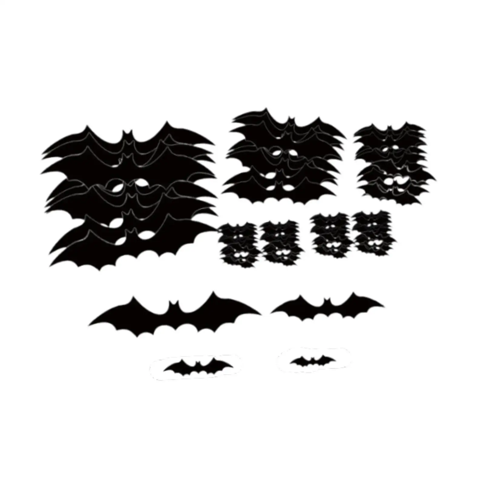 90Pcs Halloween 3D Bat Wall Stickers Halloween Decoration Window Stickers Wall Decals for Office Headboard Festival Home Door