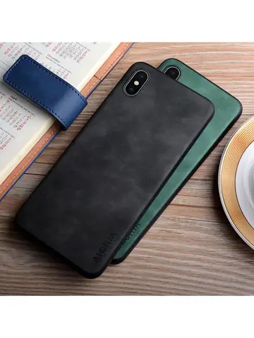 Leather Case for iPhone XS Max XR X funda simple design durable cover for iphone xs case