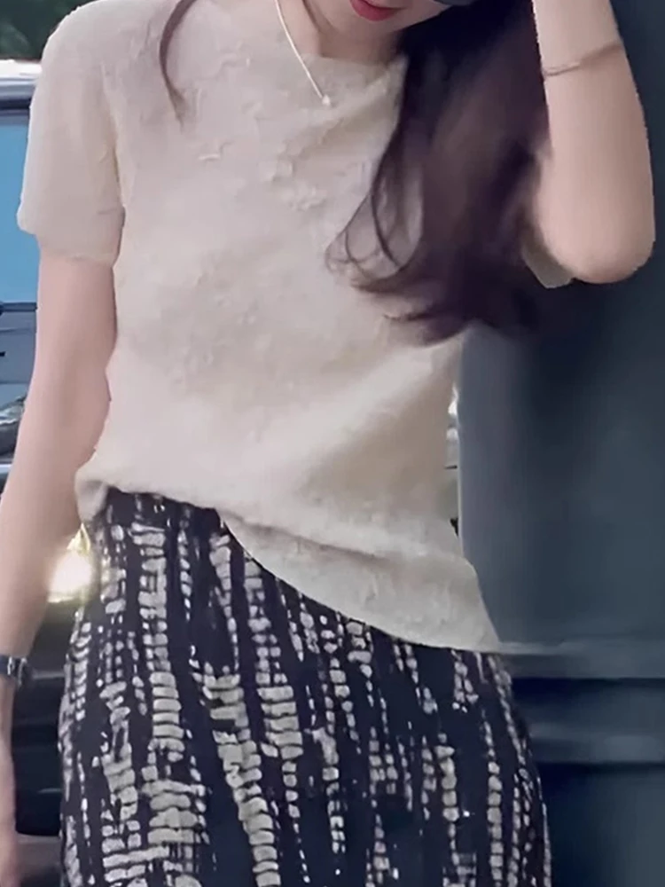 슬림핏 텍스처 티셔츠 캐주얼 심플 패션 컬러 베이스 레이어 티셔츠 또는 스웨트셔츠 신상 젊은 감각의 한국 버전