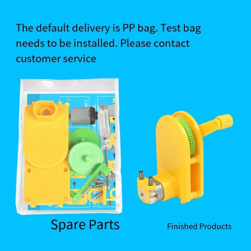 Hand Cranked Power Generator Light Bulb Science Experiments Supply Gift for Kid Dropship