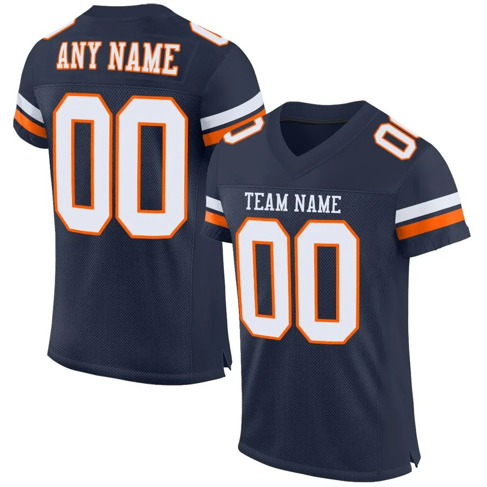 Orange Polyester Customized Football Jersey for Men Football Short Sleeves Athletic Tee Shirts