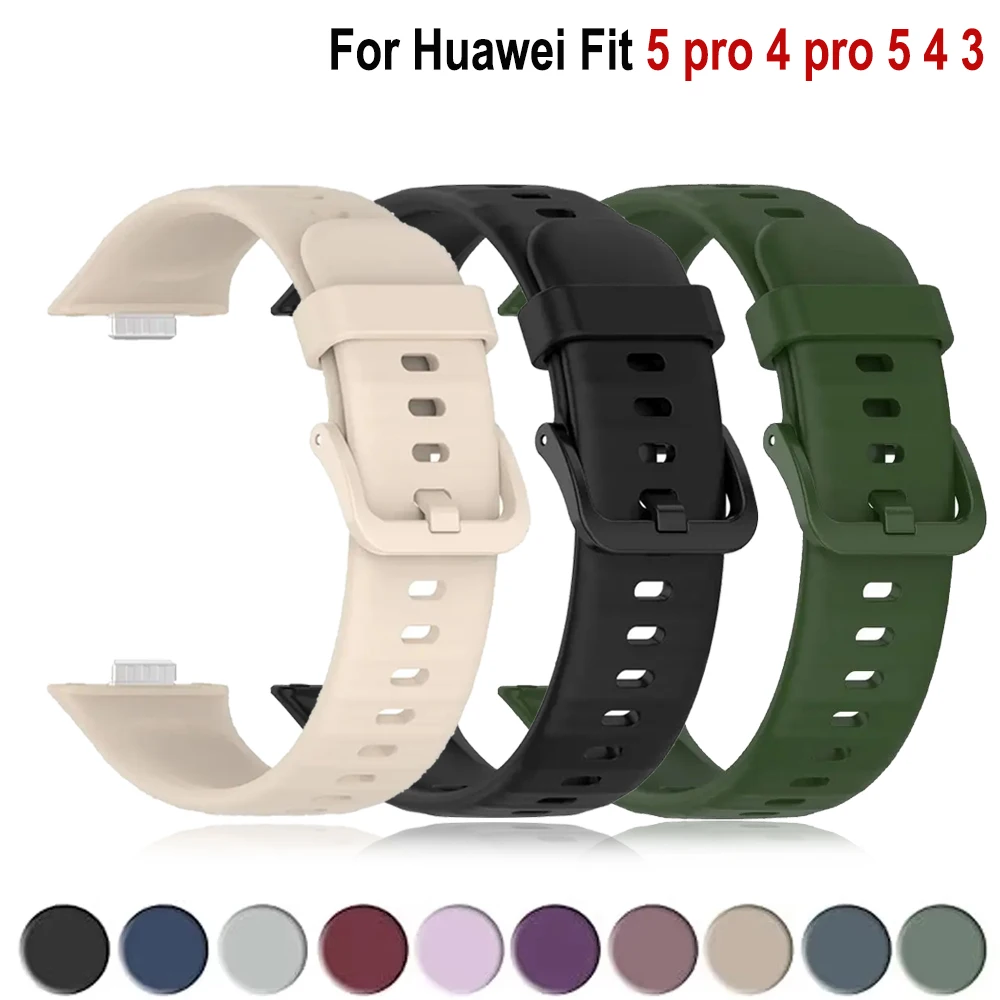 Armband für Huawei Watch Fit 5 Pro 4 Pro, Sport-Silikon-Ersatzarmband, Correa Huawei Watch Fit 3 4 5 Armband