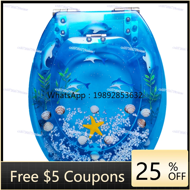 

Resin Cute Parent-child Toilet Lid, Dual-use for Adults and Children, Thickened