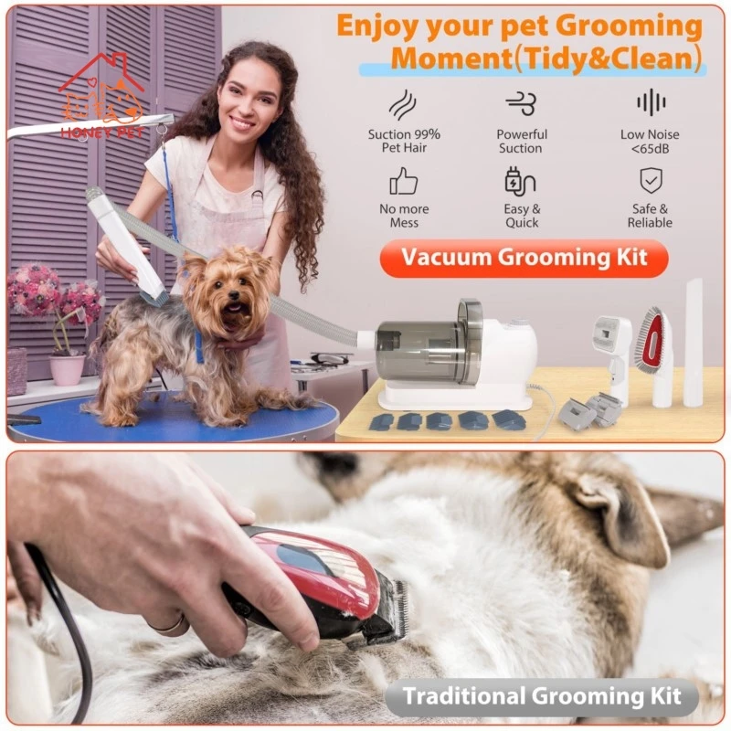 Imagem -04 - Multifuncional Pet Groomer Vacuum Kit All-in-one Limpador Cabeleireiro Blower Acessórios do Gato e Cães Cepillo para Cabello