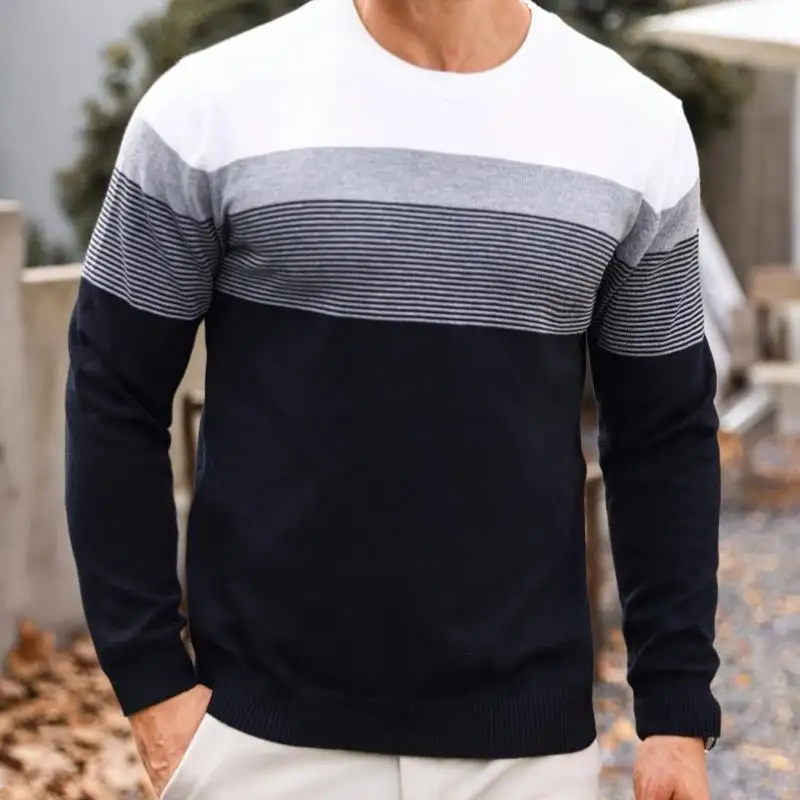 

Классический цветной полосатый свитер, новинка 2025 года, трансграничный трикотаж Ne, женский трикотаж Ci Walk Coolmax, не тонущее волокно