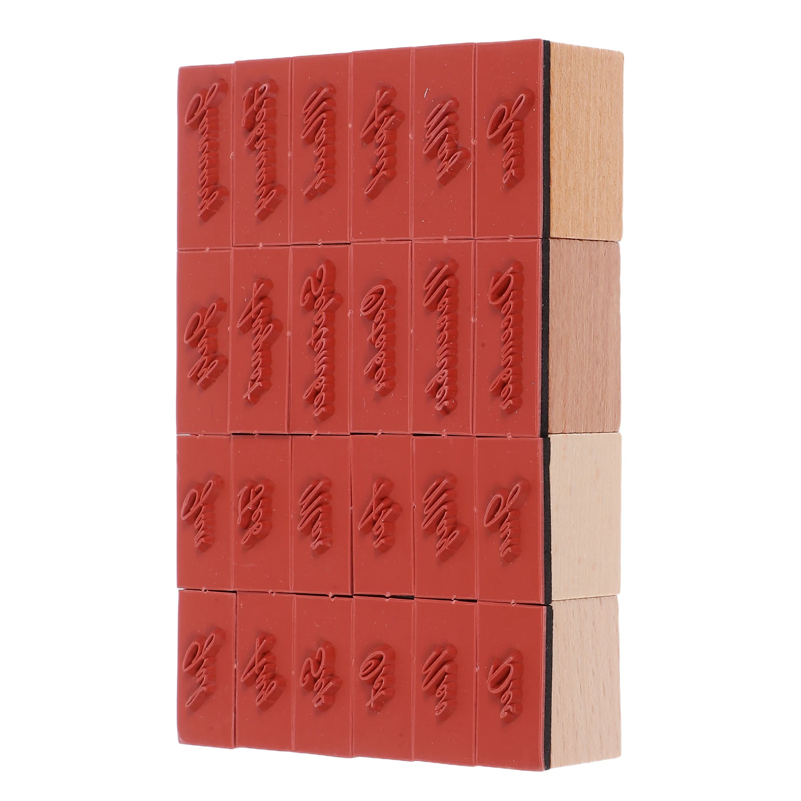

24 Pcs Monthly Hand Account Seal Stamps Retro Wood Rubber Vintage Scrapbooking Planner Artworks Greeting Cards