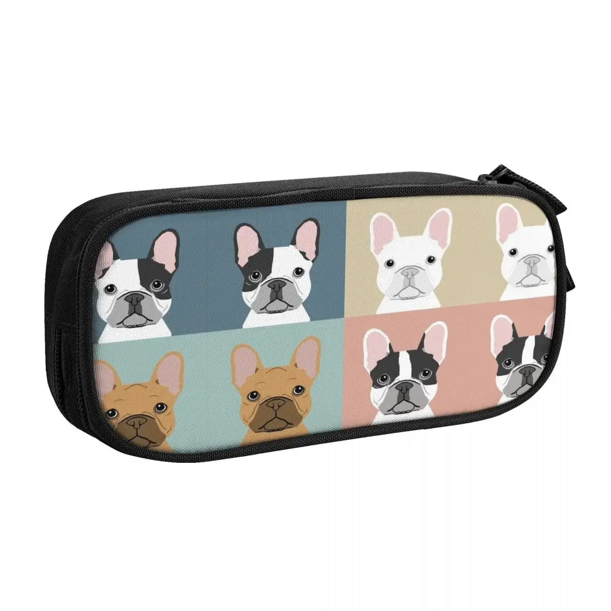 Custom French Bulldog Pencil Cases for Boy Girl Large Storage Frenchie Dog Lover Pen Bag Box School Supplies