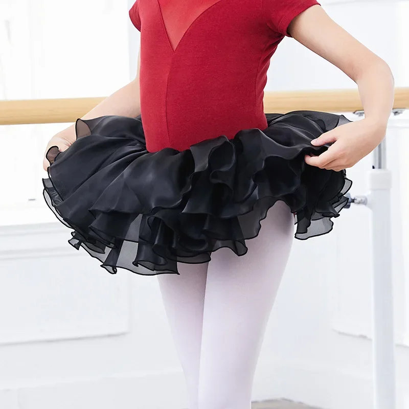 

1pcs/lot children fashion ballet dance short skirt girl solid dancing organza skirt