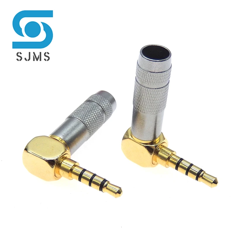 Conector estéreo chapado en oro con Clip, reparación de auriculares, 3 polos, 4 polos, Cable de enchufe de Audio, soldadura DIY, 6mm, 3,5 MM